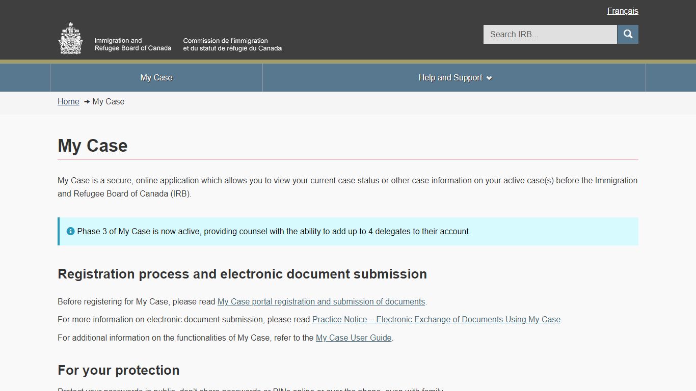 My Case - Immigration and Refugee Board of Canada